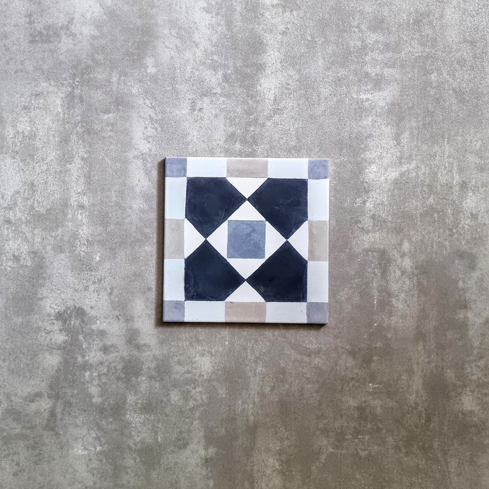 GANZE FLIESENPROBE Ravello Blau | 20cm x 20cm | Marokkanische Fliese
