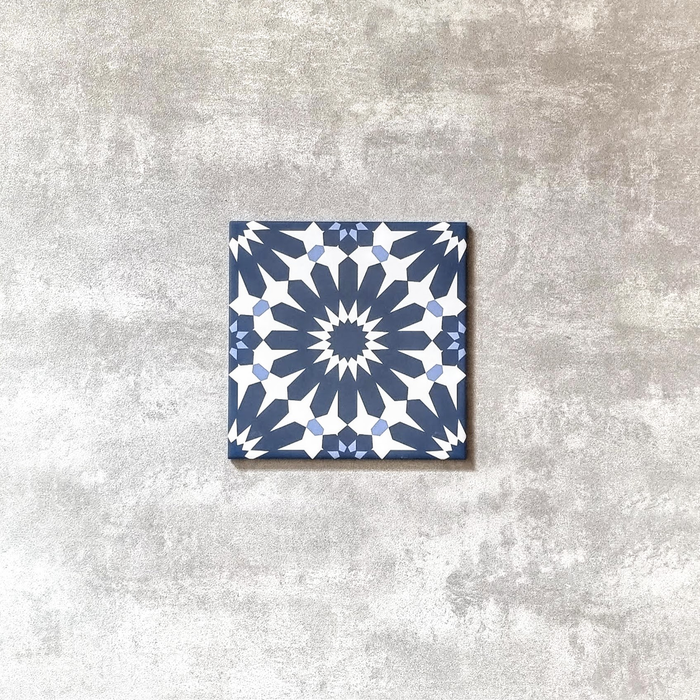 GANZE FLIESENPROBE Fez Federal Blau Marokkanische Fliese 20cm x 20cm