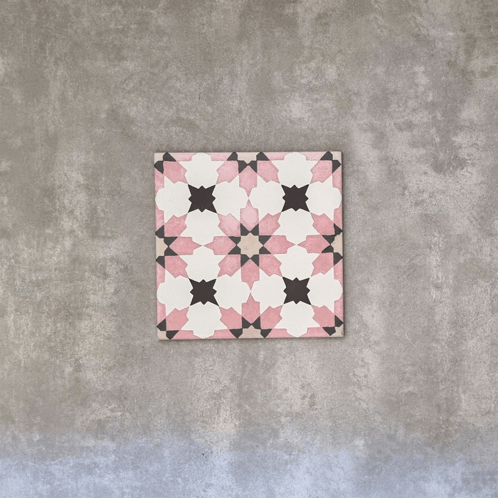 HELE FLISSEPRØVE Madeira Rosa Marokkansk flise 20cm x 20cm