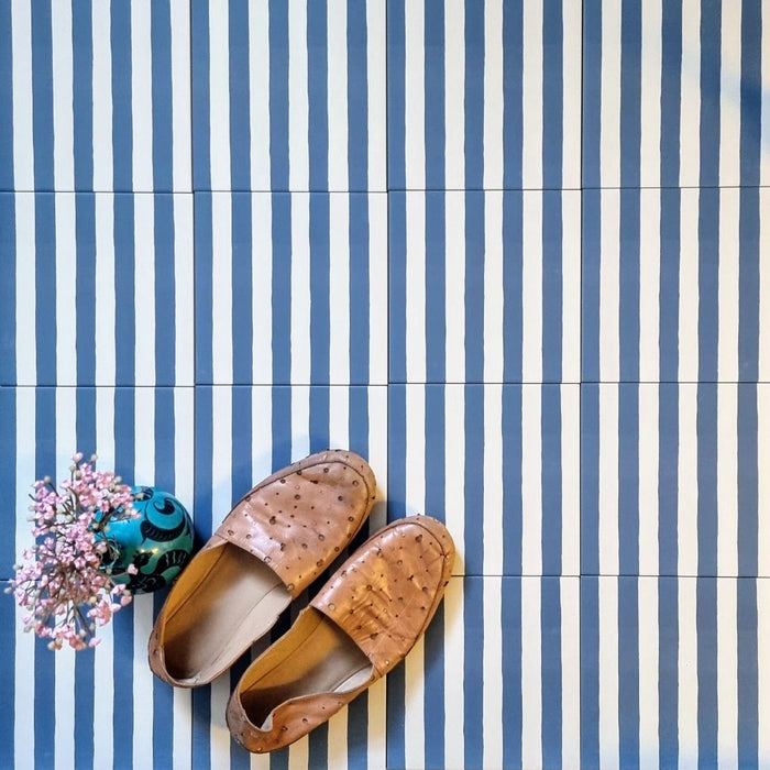Gestreift Blau 20cm x 20cm