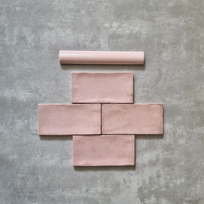 Dordogne Rosa Rustikale azulejo de pared brillante 7,5 cm x 15 cm