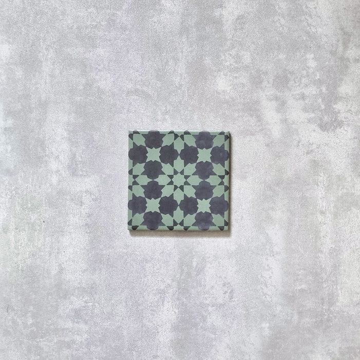 ÉCHANTILLON DE CARRELAGE ENTIER Madeira Mini vert noir Carreau marocain 15 x 15cm