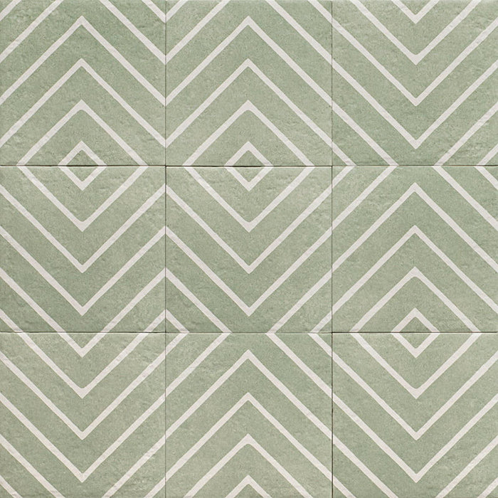 Chouette Salbeigrün Dekorlinien Wand- und Bodenfliesen 20 cm x 20 cm