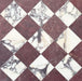 Fayrouz Viola Honed Finish natural marble 15.2cm x 15.2cm tiles laid in a diagonal chequerboard pattern with Fayrouz Burgundy Red marble, showcasing bold natural veining, rich colour contrast and luxurious character.