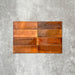 Saigon Bernstein Brick Wandfliesen horizontal verlegt. Marokkanisch inspirierte Keramikfliesen im Format 5,1 × 16,1 cm mit warmen Bernstein- und Kupferfarbvariationen.