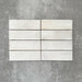 Saigon Weiß Brick Wandfliesen horizontal verlegt. Marokkanisch inspirierte Keramikfliesen im Format 5,1 × 16,1 cm in sanften Weißtönen mit dezenter tonaler Variation.