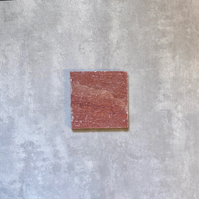 GANZE FLIESENPROBE Fayrouz Rosso | Premium-Rustikal-Marmor | 15.2 × 15.2 cm
