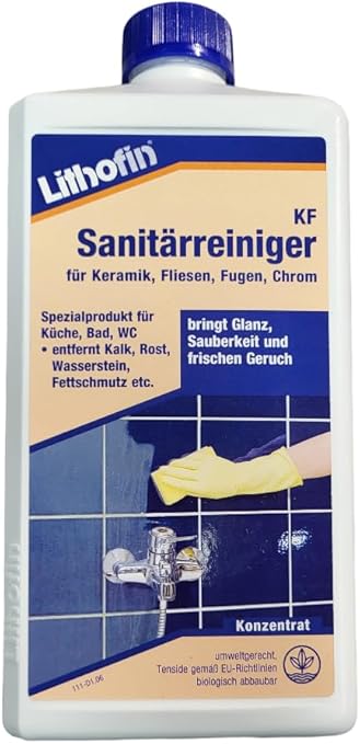 Lithofin KF Sanitärreiniger für Fliesen, Bad & Küche 1 Liter