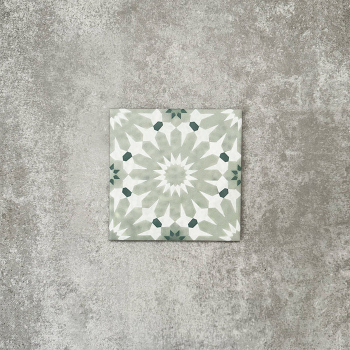 GANZE FLIESENPROBE Fez Mini Jade Grün | Marokkanischer Stil | 15cm x 15cm