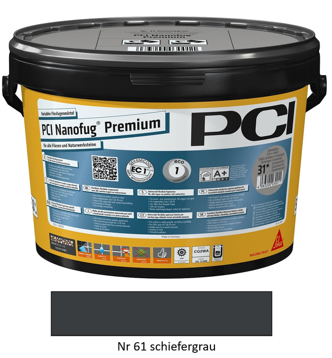 Mastic PCI Nanofug Premium Ardoise grise n°61 5kg