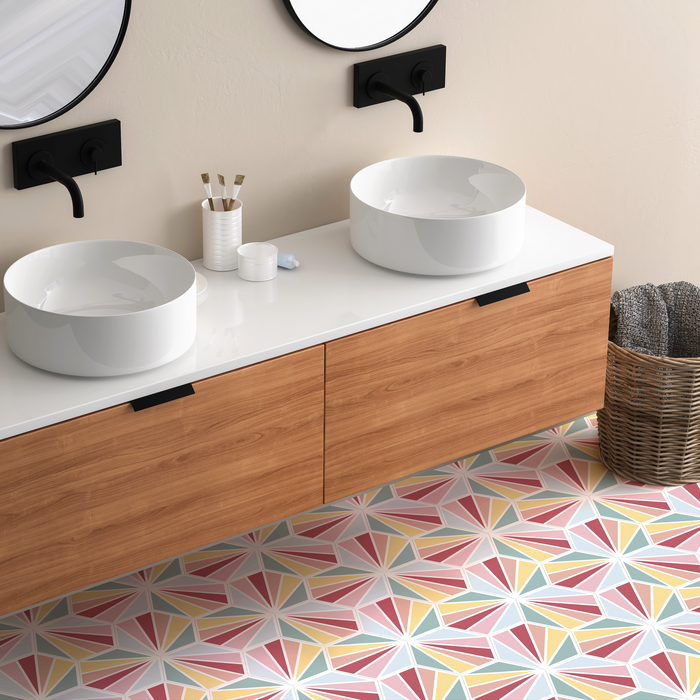 Regenbogen-Hexagon-Fliese | 18,7 cm x 21,6 cm