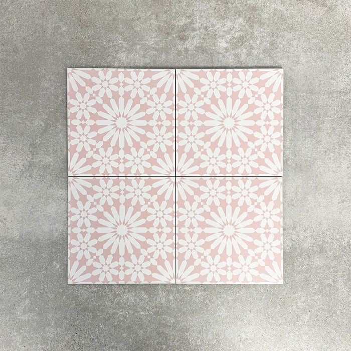 Fez Weiß & Rosa | Marokkanischer Stil | 20cm x 20cm