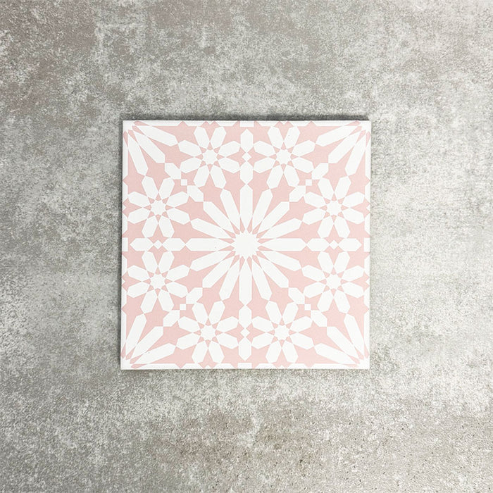 Fez Weiß & Rosa | Marokkanischer Stil | 20cm x 20cm