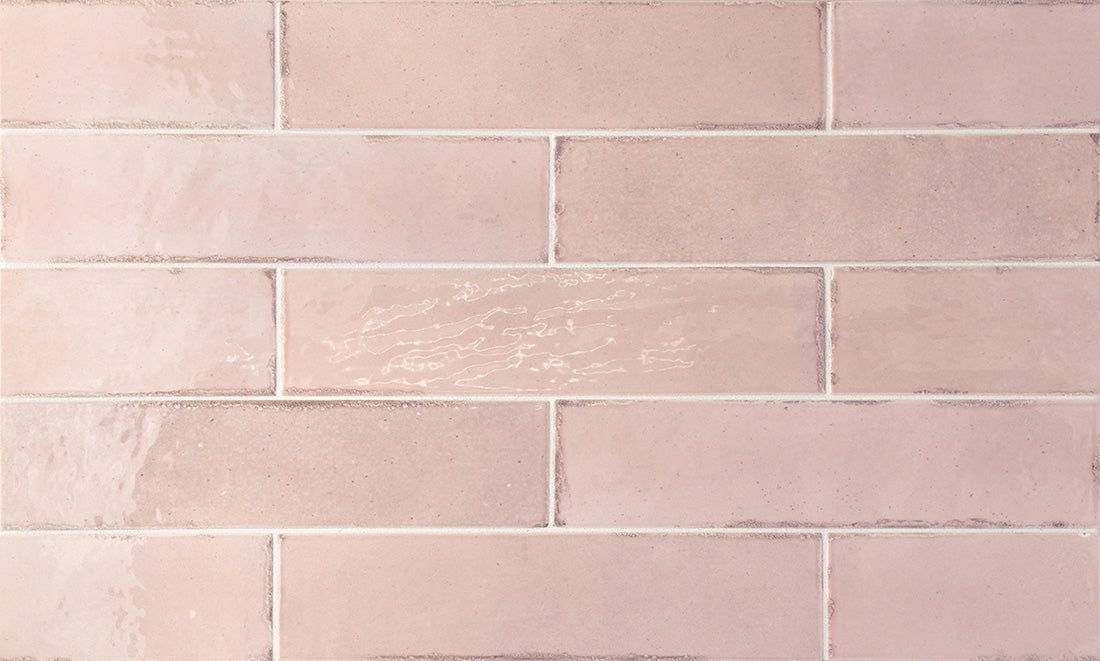 GANZE FLIESENPROBE Nomadin Brick Rose Industriestil Wandfliese 6 cm x 24,6 cm