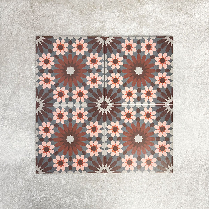 Fez Rosso Azulejo Marroquino 20cm x 20cm
