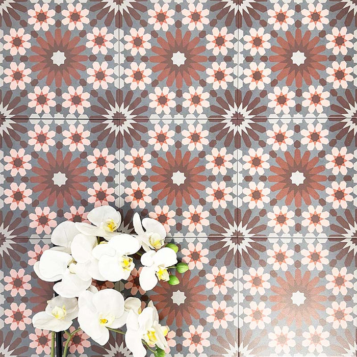 Fez Rosso Azulejo Marroquino 20cm x 20cm