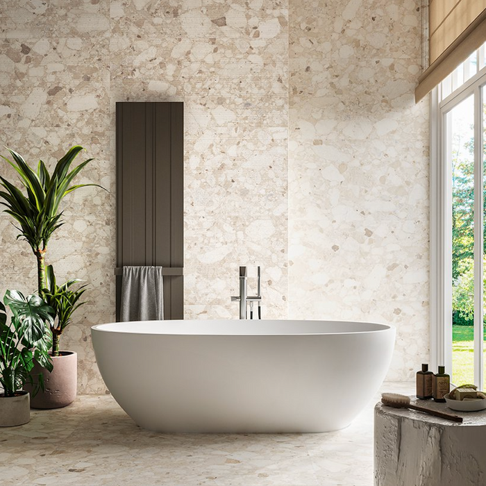 Venezianisch Elfenbein Matt | Terrazzofliese | 60cm x 60cm