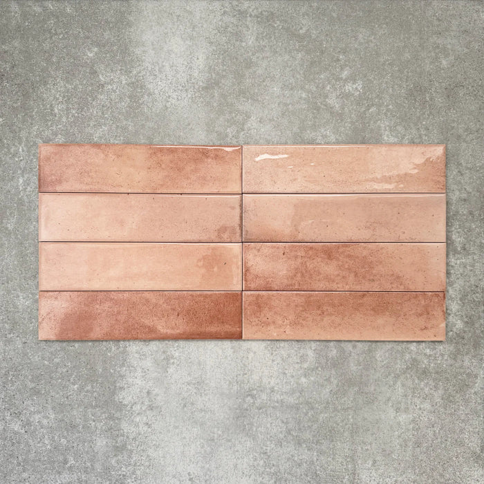 Elazar Rosa Ziegel Csillogó falicsempe 6cm x 25cm