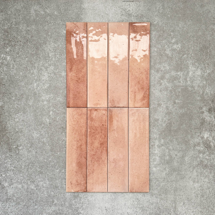 Elazar Rosa Ziegel Csillogó falicsempe 6cm x 25cm