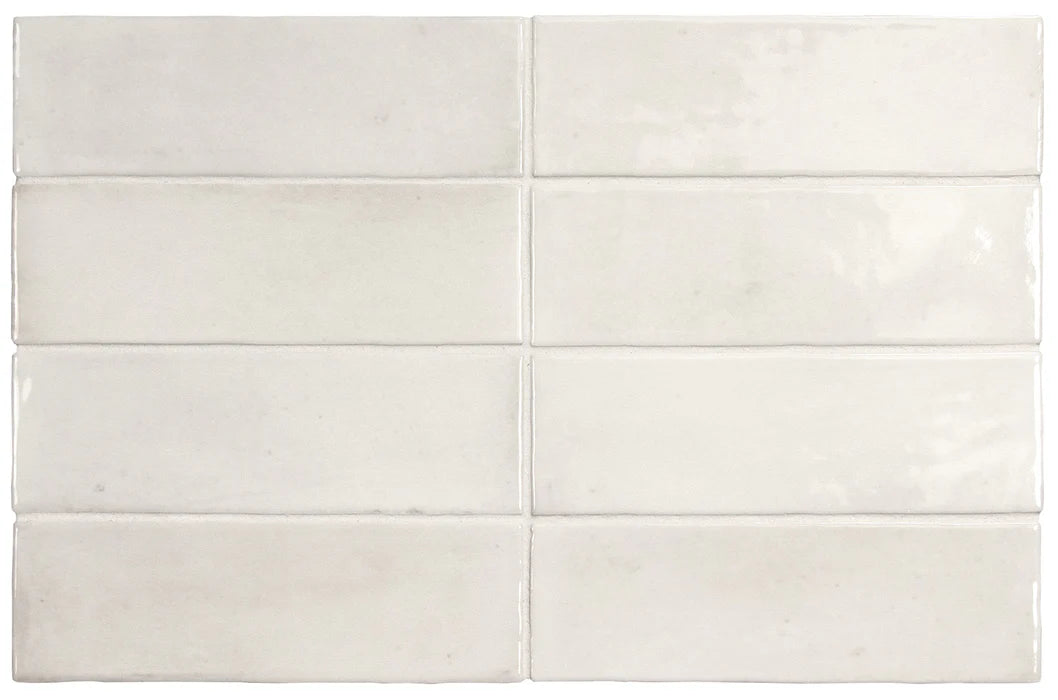 Atlas White Mini Brick | glänzende Fliese | 5cm x 15cm