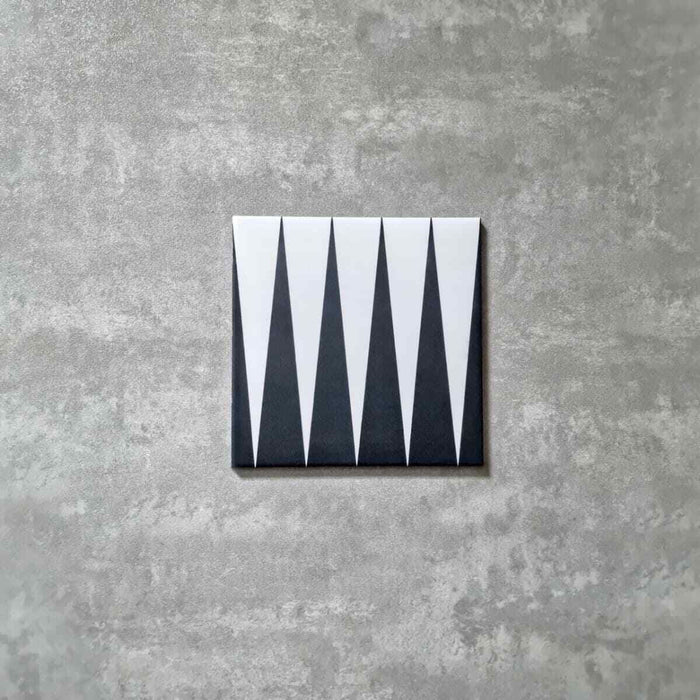 HELE FLISPRØVE Backgammon-flis Svart & Hvit 20 cm x 20 cm