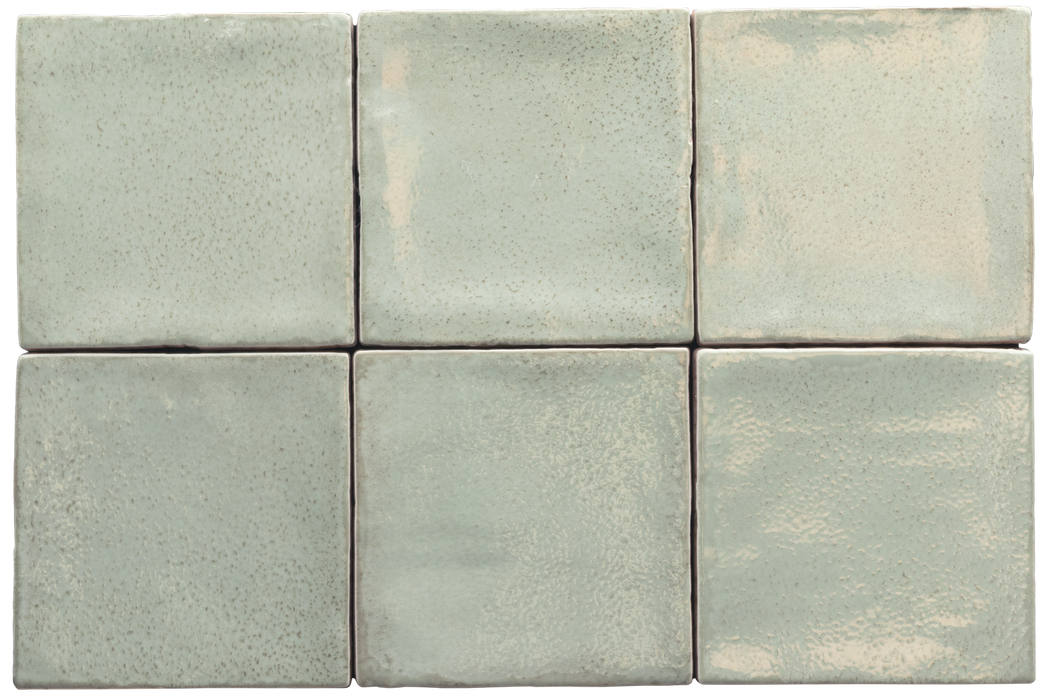 Dordogne Matcha Quadrat Rustikale glänzende Wandfliese 10 cm x 10 cm