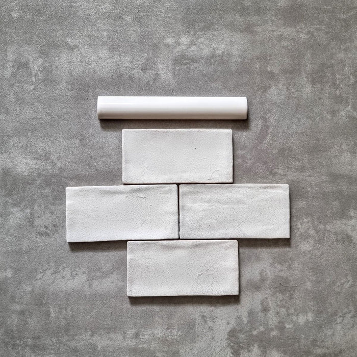 Bordürenfliese Dordogne Weiß Blanca 3 x 20 cm