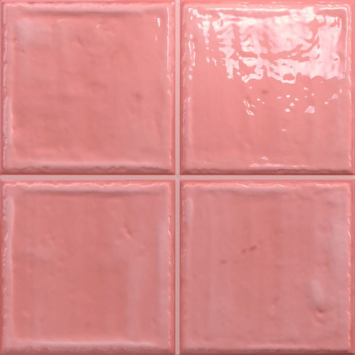 Patisserie Quadrat | Korallenrosa | Satinschimmer | 20 cm x 20 cm