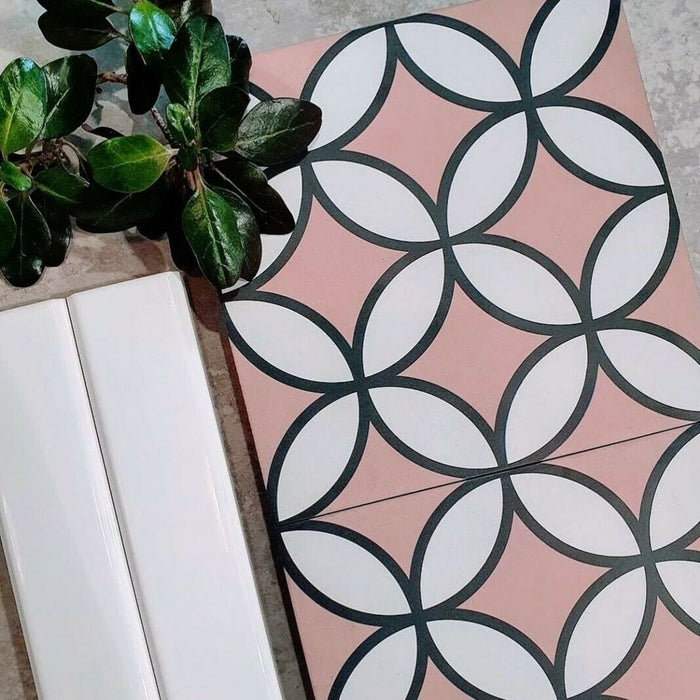 Kasbah Petulia Rosa porcelánové dlaždice na stěnu a podlahu 20cm x 20cm