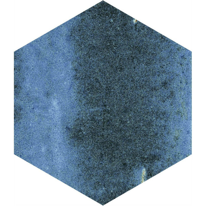 Elazar Blau hatszögletű fényes porcelán fal- és padlólap 11,8 cm x 10,2 cm