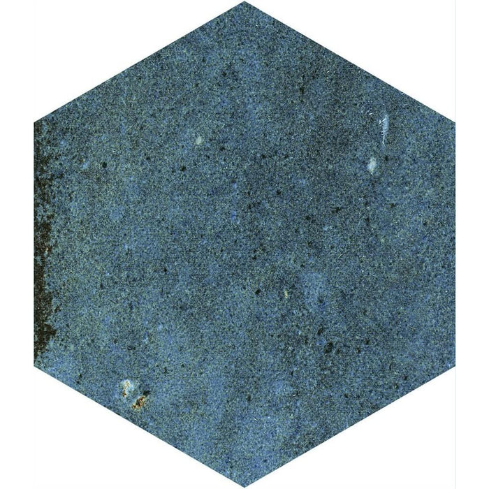 Elazar Blau hatszögletű fényes porcelán fal- és padlólap 11,8 cm x 10,2 cm