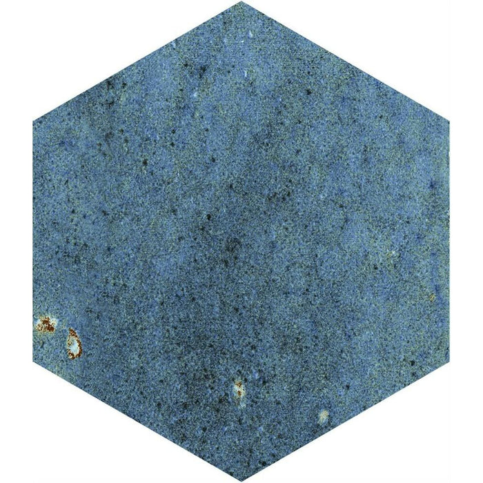 Elazar Blau hatszögletű fényes porcelán fal- és padlólap 11,8 cm x 10,2 cm