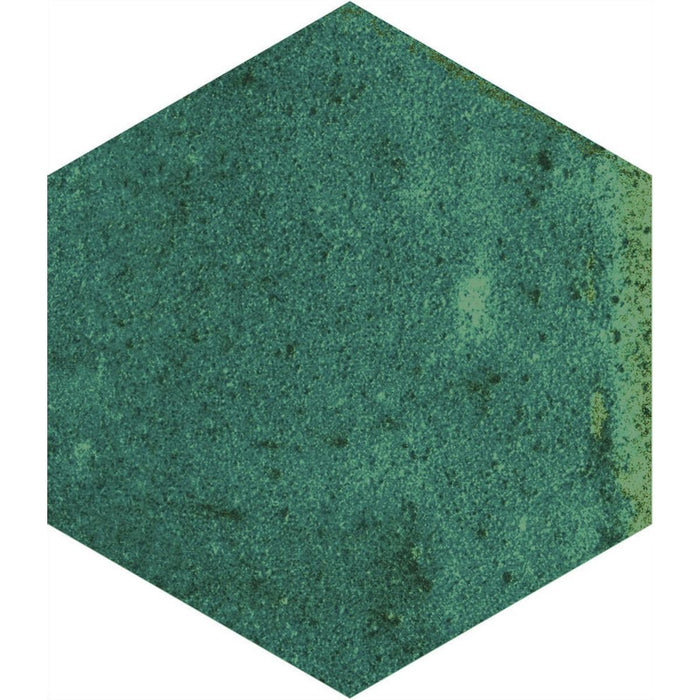 Elazar Olivgroen Hexagon Glanzende Porseleinen Wand- en Vloertegel 11,8 cm x 10,2 cm