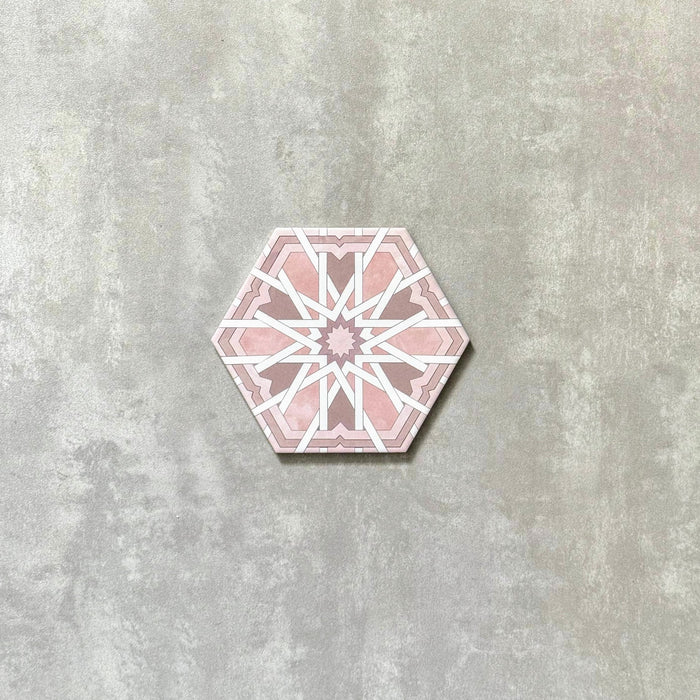 HELE TEGELSTAL Medina Hormuz Rosa Hexagon Marokkaans 18,7 cm x 21,6 cm