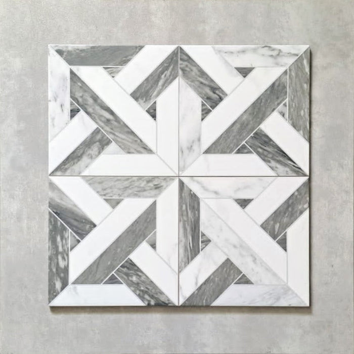 Decaprio Avalon silbergraue Marmorstil -gemusterte Porzellan-Wand- und Bodenfliesen 44 cm x 44 cm