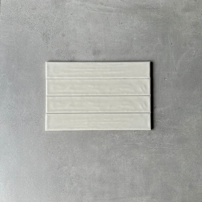 Pastellfliese | Glanz | BASIS | Grau | 5cm x 30cm