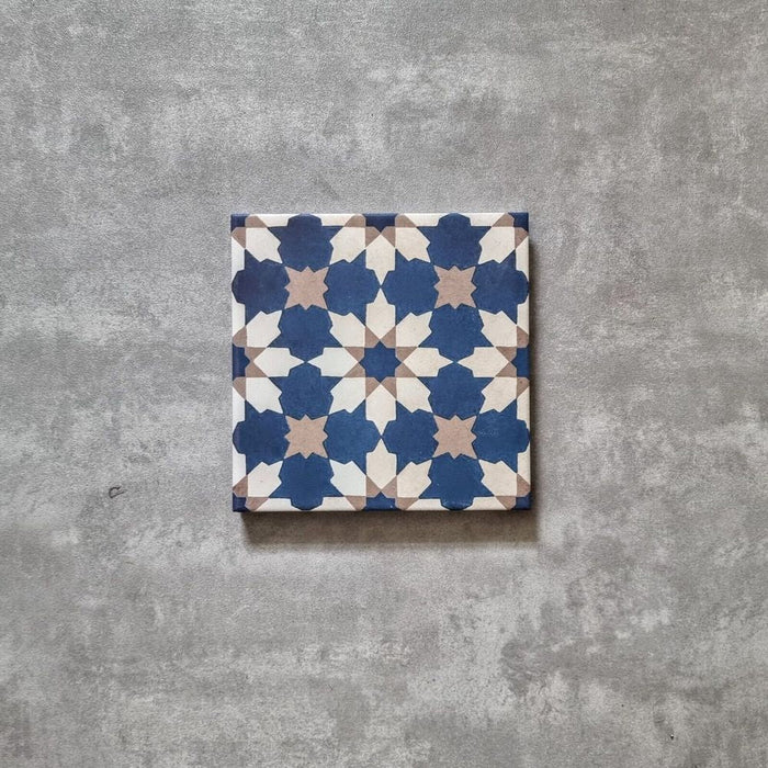 Madeira Marine Blau Marokkanische Fliese 20cm x 20cm