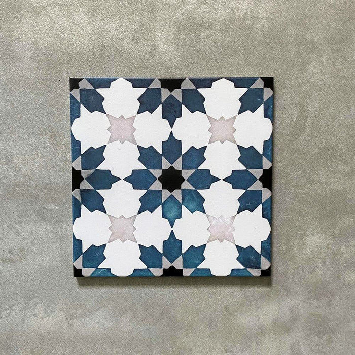 Madeira Grau & Blau Marokkanische Fliese 20cm x 20cm