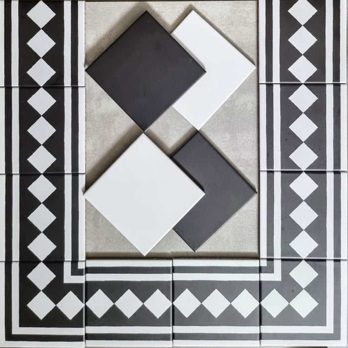 Manor MINI Monochroom Zwart & Wit Randtegel 15cm x 15cm