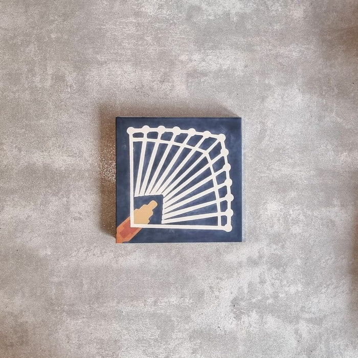 GANZE FLIESENPROBE Marseilles Blau 20cm x 20cm