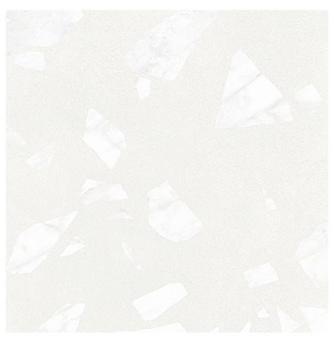 GESCHNITTENE FLIESENPROBE MELODIE ROCK TERRAZO WEISS 60 × 60 CM