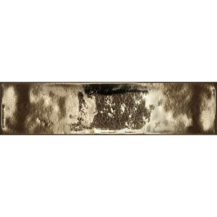 Vincia Antik-Goldfliese | Craquelé-Wandfliese | 5 cm x 25 cm