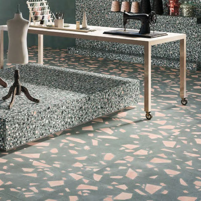 Melodie Rock Terrazzo Grün 60 × 60 cm