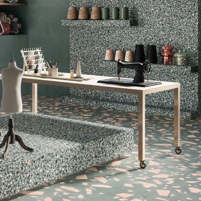 Melodie Rock Terrazzo Grün 60 × 60 cm