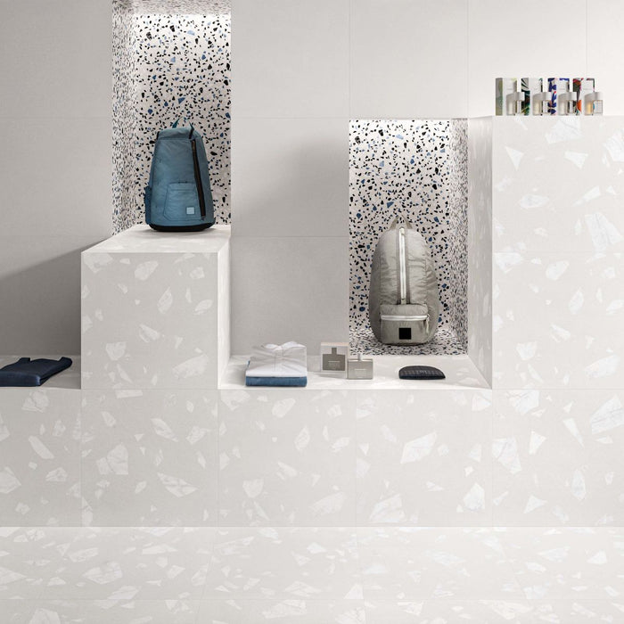 Melodie Rock Terrazzo Weiß 60 × 60 cm