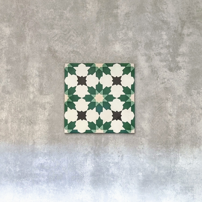 ÉCHANTILLON COMPLET DE CARRELAGE Madeira Vert Carreau Marocain 20cm x 20cm