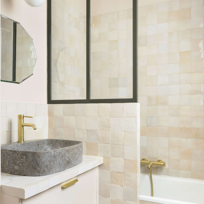HELE TEGELSTAL Zellige Beige | Vierkant Marokkaans | 13,2 cm x 13,2 cm