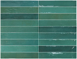 Lisbon Verde Grün| Porzellan | Wandfliese | 5cm x 30cm