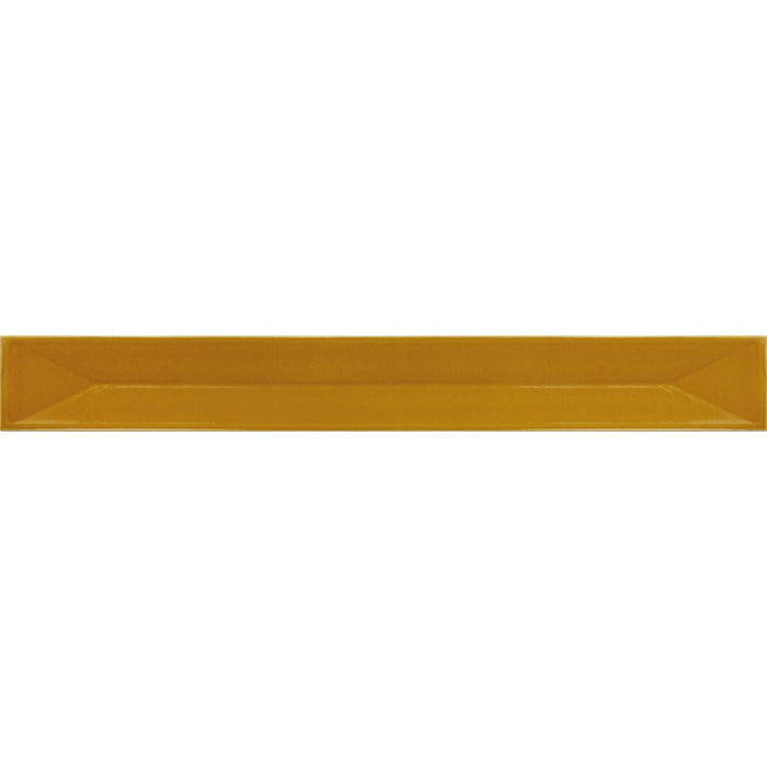 GANZE FLIESENPROBE Viceroy 3D-dekor, medově-hořčičný lesklý glazura, 5 cm x 40 cm