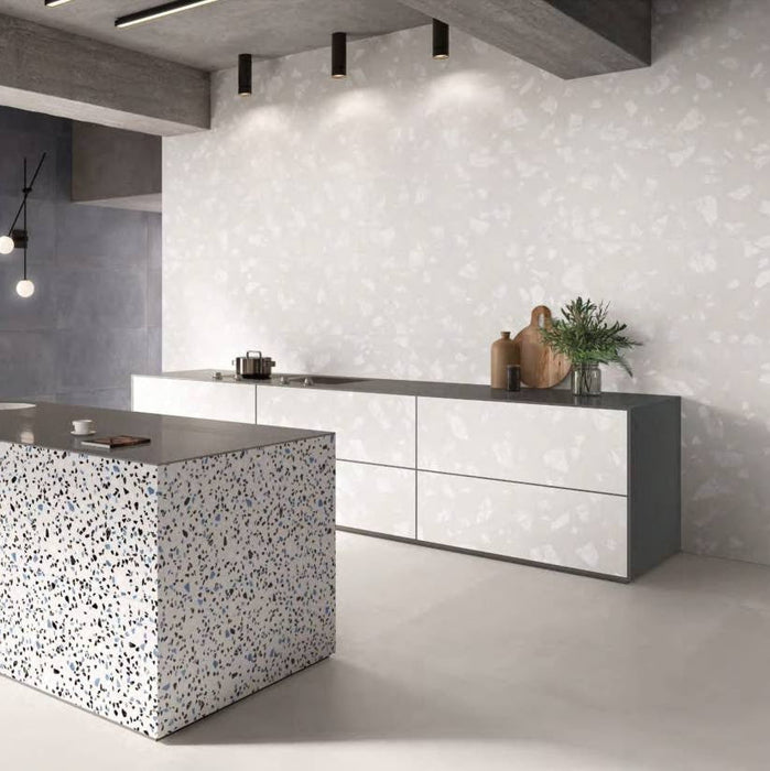 Melodie Stein Terrazzo Weiß 60 × 120 cm